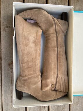 Vintage Boden Mushroom Suede Knee-High Boots